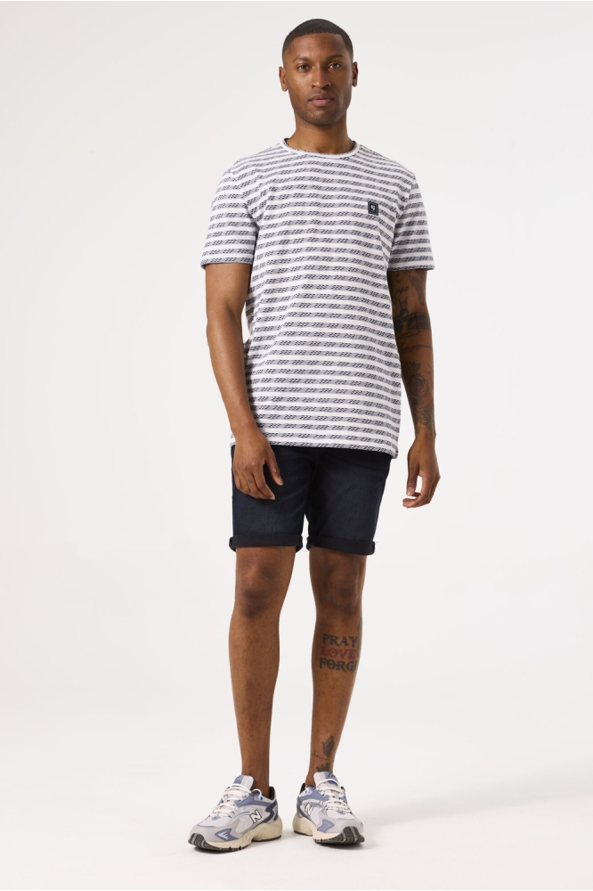GESTREEPT T SHIRT D51004 2591 DEEP INK